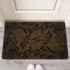 Dark Brown Western Damask Print Rubber Doormat