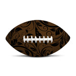 Dark Brown Western Damask Print Rugby Ball