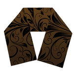 Dark Brown Western Damask Print Scarf