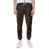 Dark Brown Western Damask Print Scuba Joggers