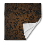 Dark Brown Western Damask Print Silk Bandana