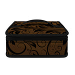 Dark Brown Western Damask Print Small Lunch Bag