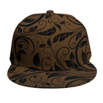 Dark Brown Western Damask Print Snapback Cap