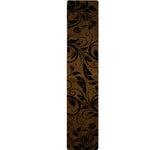 Dark Brown Western Damask Print Table Runner