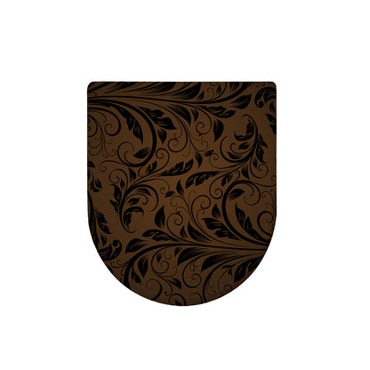 Dark Brown Western Damask Print Toilet Lid Cover