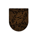 Dark Brown Western Damask Print Toilet Lid Cover