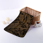 Dark Brown Western Damask Print Towel