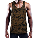 Dark Brown Western Damask Print Training Tank Top