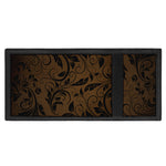 Dark Brown Western Damask Print Trifold Wallet