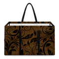 Dark Brown Western Damask Print Utility Tote Bag