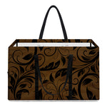 Dark Brown Western Damask Print Utility Tote Bag