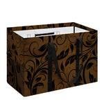 Dark Brown Western Damask Print Utility Tote Bag