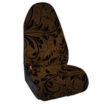 Dark Brown Western Damask Print Waterproof Car Seat Cover