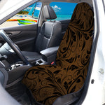 Dark Brown Western Damask Print Waterproof Car Seat Cover