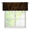 Dark Brown Western Damask Print Window Valance