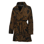 Dark Brown Western Damask Print Women's Bathrobe