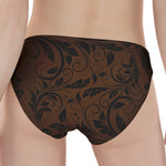 Dark Brown Western Damask Print Women's Panties