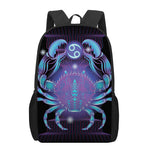 Dark Cancer Zodiac Sign Print 17 Inch Backpack