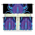 Dark Cancer Zodiac Sign Print 3 Piece Kitchen Curtains