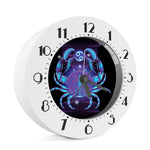 Dark Cancer Zodiac Sign Print Alarm Clock