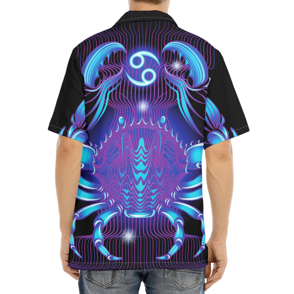 Dark Cancer Zodiac Sign Print Aloha Shirt