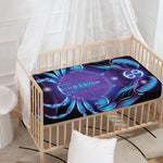 Dark Cancer Zodiac Sign Print Baby Crib Sheet