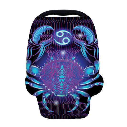 Dark Cancer Zodiac Sign Print Baby Seat Cover
