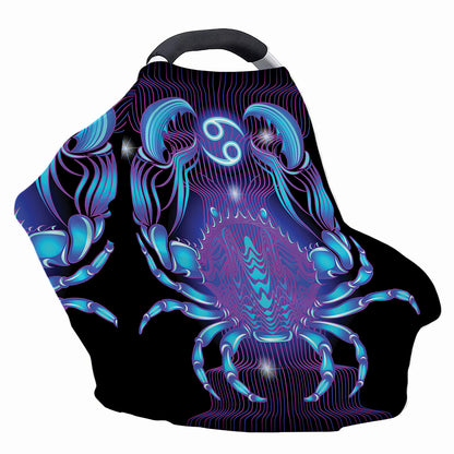 Dark Cancer Zodiac Sign Print Baby Seat Cover