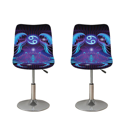 Dark Cancer Zodiac Sign Print Bar Stool Covers