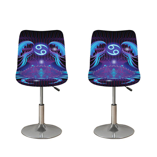 Dark Cancer Zodiac Sign Print Bar Stool Covers
