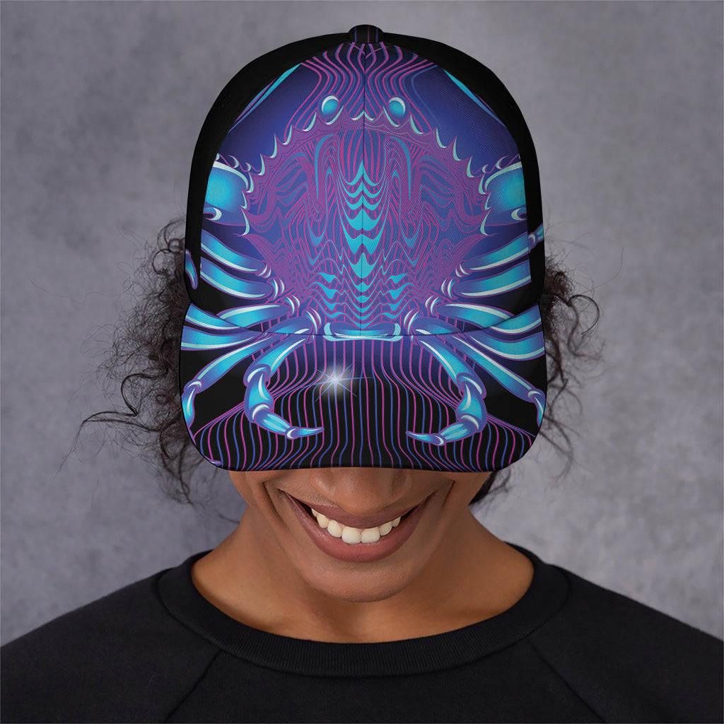 Dark Cancer Zodiac Sign Print Baseball Cap