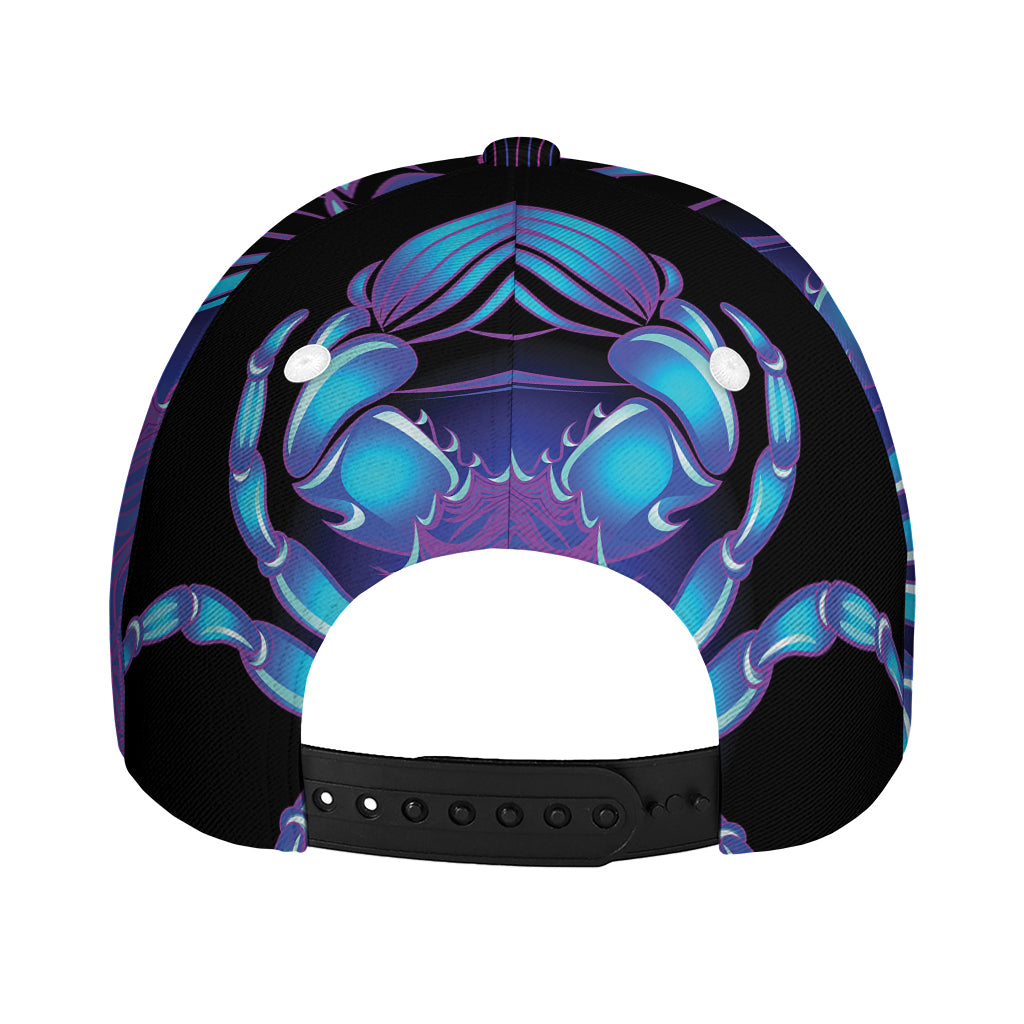 Dark Cancer Zodiac Sign Print Baseball Cap