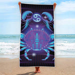 Dark Cancer Zodiac Sign Print Beach Towel