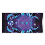 Dark Cancer Zodiac Sign Print Beach Towel