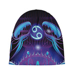 Dark Cancer Zodiac Sign Print Beanie