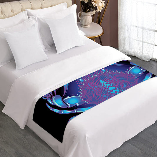 Dark Cancer Zodiac Sign Print Bed Runner