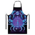 Dark Cancer Zodiac Sign Print Bib Apron With Pocket