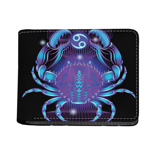 Dark Cancer Zodiac Sign Print Bifold Wallet