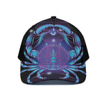 Dark Cancer Zodiac Sign Print Black Mesh Trucker Cap