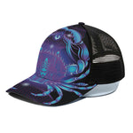 Dark Cancer Zodiac Sign Print Black Mesh Trucker Cap
