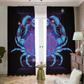 Dark Cancer Zodiac Sign Print Dimout Pencil Pleat Curtains
