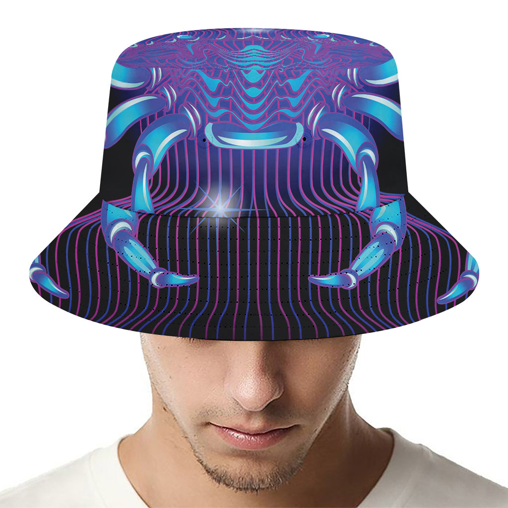 Dark Cancer Zodiac Sign Print Bucket Hat