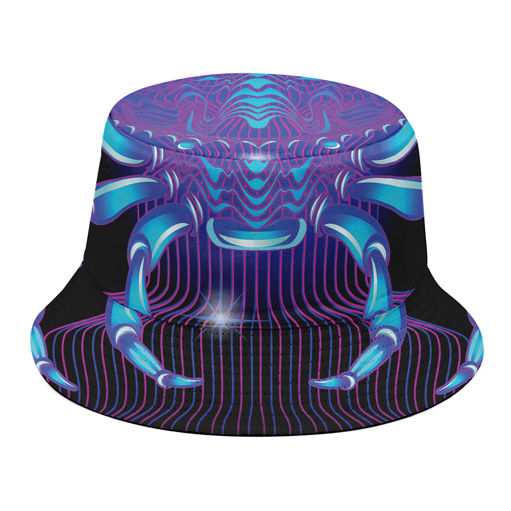 Dark Cancer Zodiac Sign Print Bucket Hat