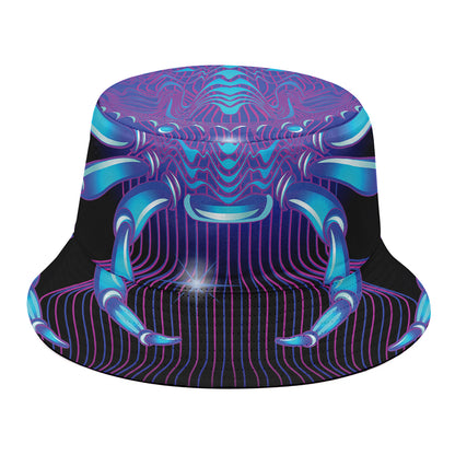 Dark Cancer Zodiac Sign Print Bucket Hat