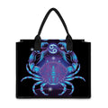 Dark Cancer Zodiac Sign Print Canvas Tote Bag