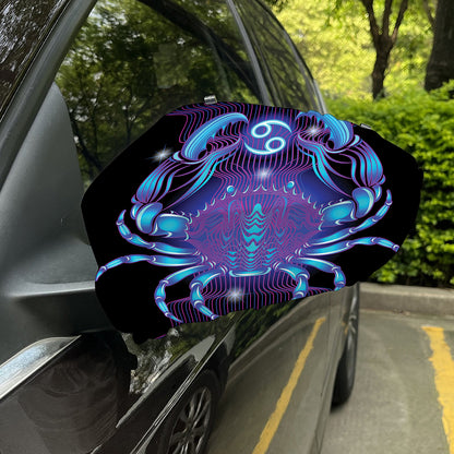 Dark Cancer Zodiac Sign Print Car Side Mirror Covers