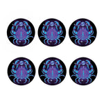 Dark Cancer Zodiac Sign Print Coaster Set