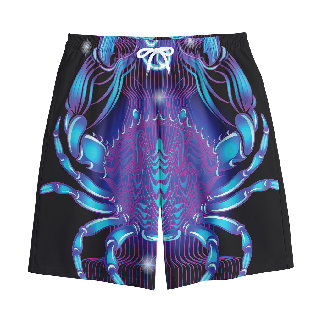 Dark Cancer Zodiac Sign Print Cotton Shorts
