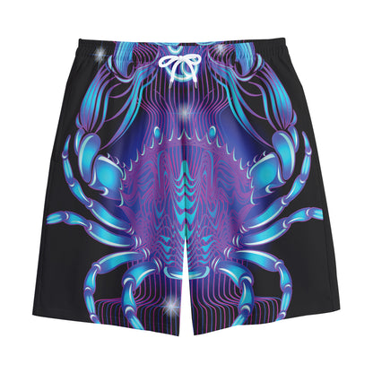 Dark Cancer Zodiac Sign Print Cotton Shorts