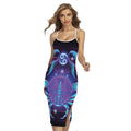 Dark Cancer Zodiac Sign Print Cross Back Cami Dress